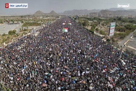 طوفان بشری یمنی‌ها در حمایت از فلسطین و غزه